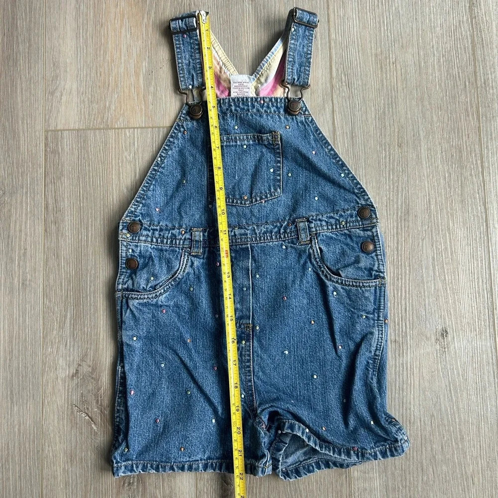 VTG‎ Gymboree 2002 Polka Dot  Denim Shortalls Girls Size XL (6yrs)